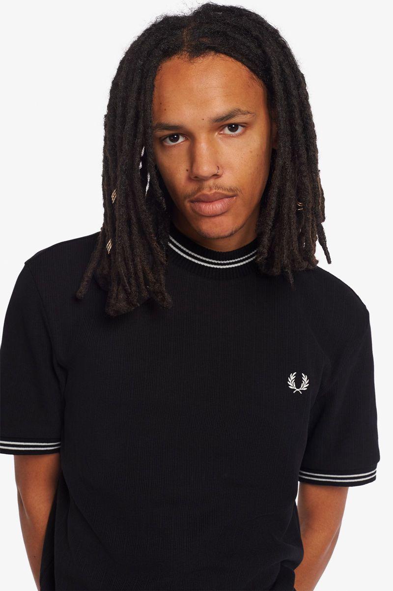 Black Fred Perry M9802 Men's T Shirts | PH 1724ILHS